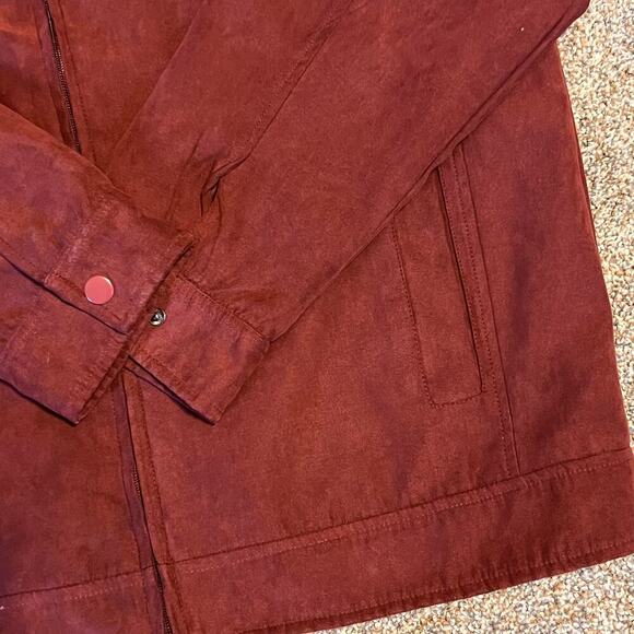 Ring of Fire Men's Burgundy Bomber Jacket.  Size XL - Picture 6 of 7